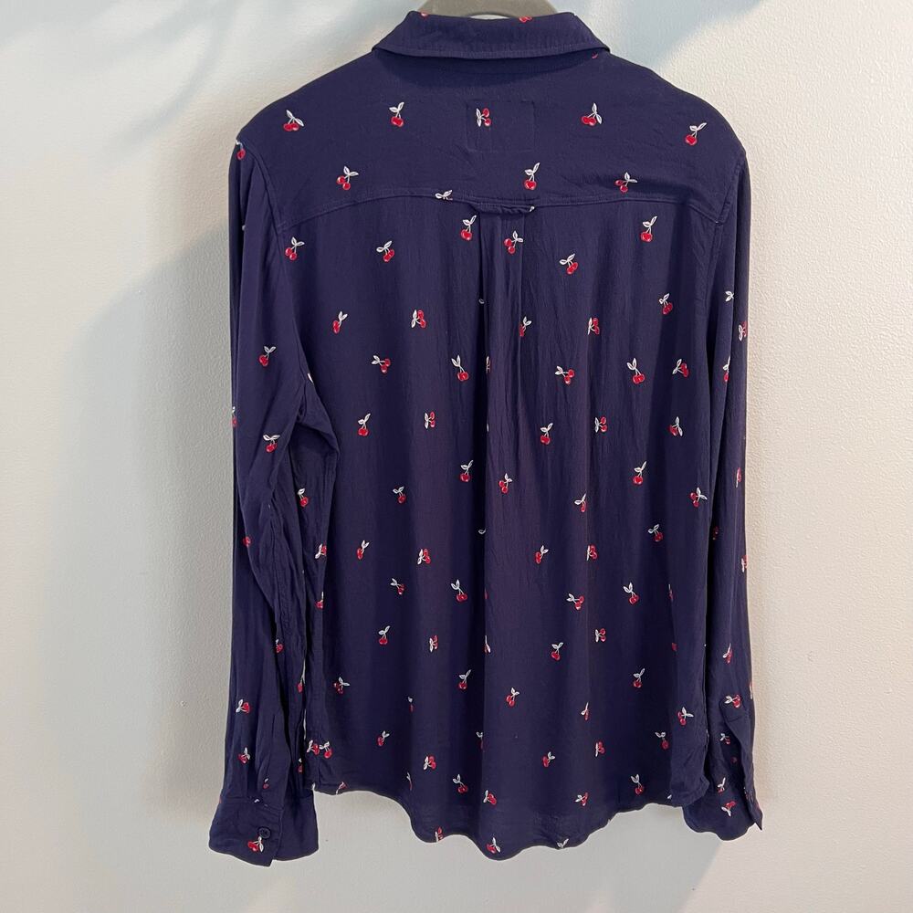Rails Kate Navy Cherry Patterned Button Down Shir… - image 6